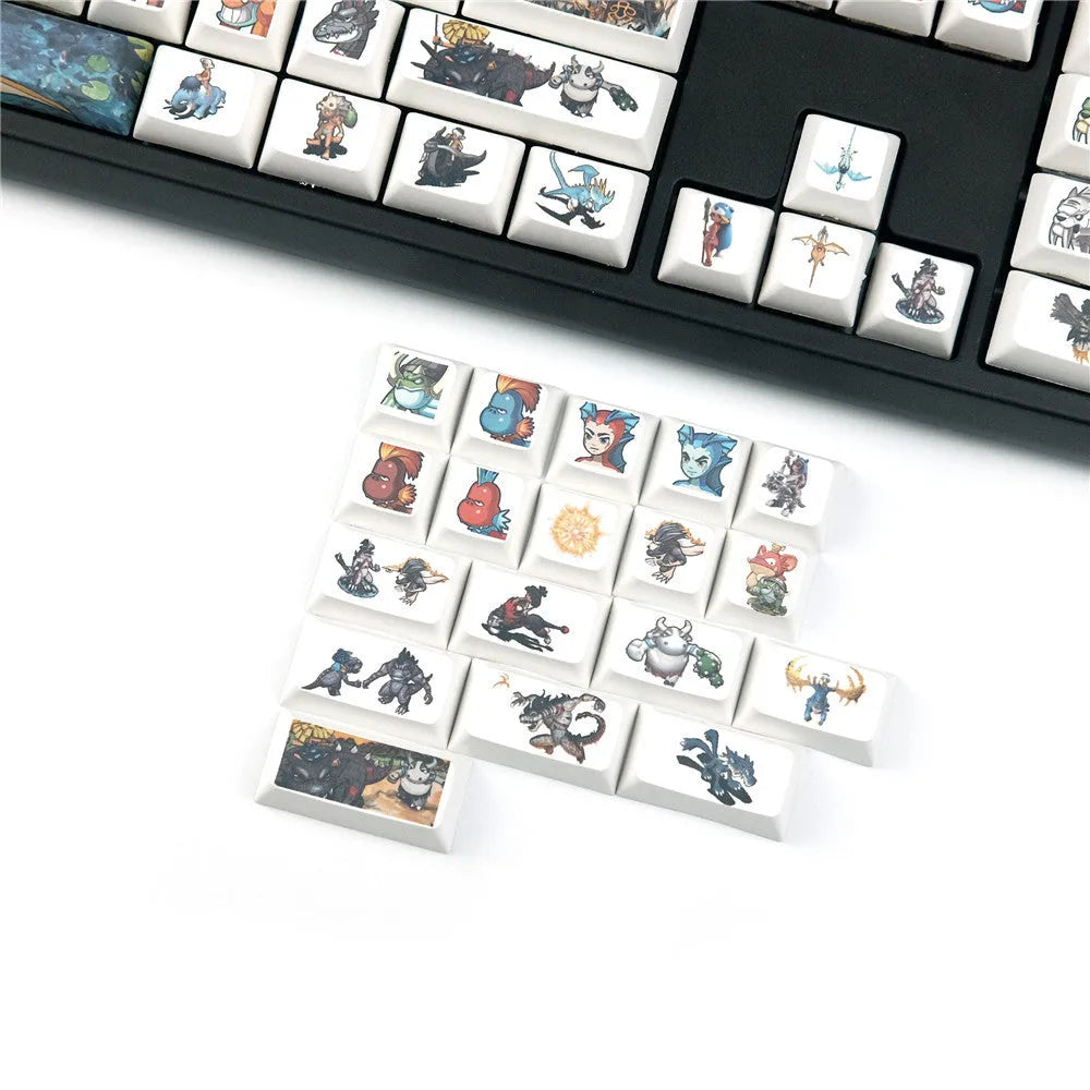 XDA Little Monster sublimation keycap set in Photo Color for mechanical keyboards