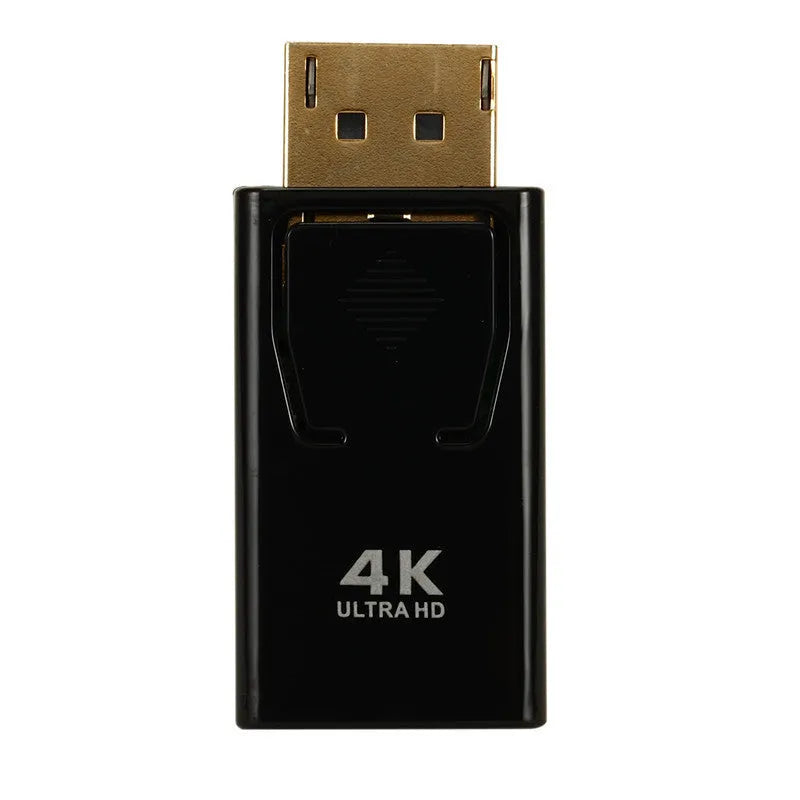 Black DisplayPort to HDMI adapter with 4K support and copper core construction