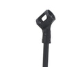 Black metal desktop microphone bracket with plastic clip, 22cm height and 10.5cm base diameter