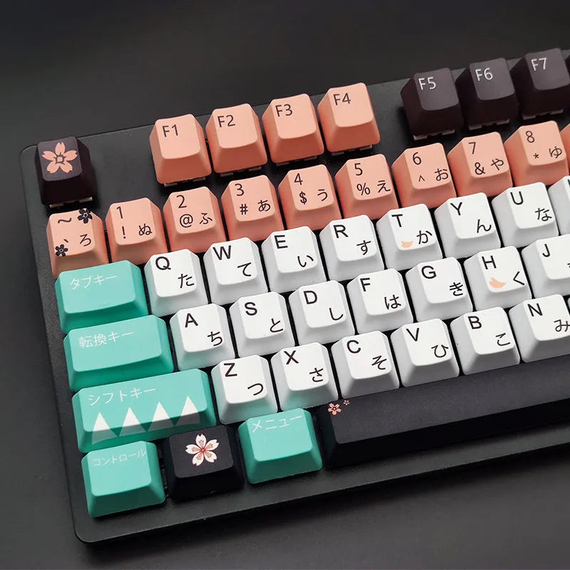Green Cherry profile mechanical keyboard keycaps with MX stems for USB keyboards