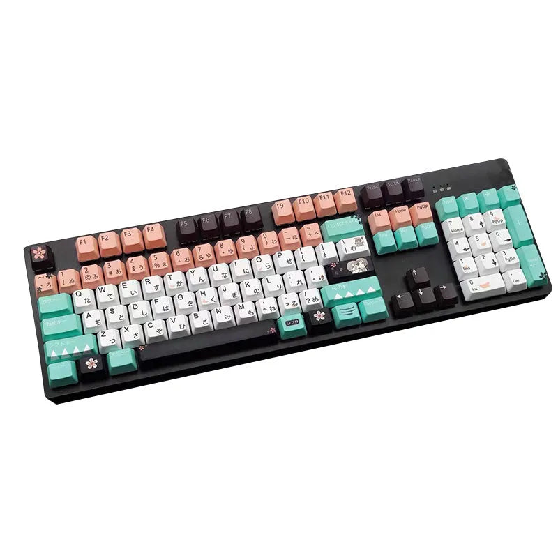 Green Cherry profile mechanical keyboard keycaps with MX stems for USB keyboards