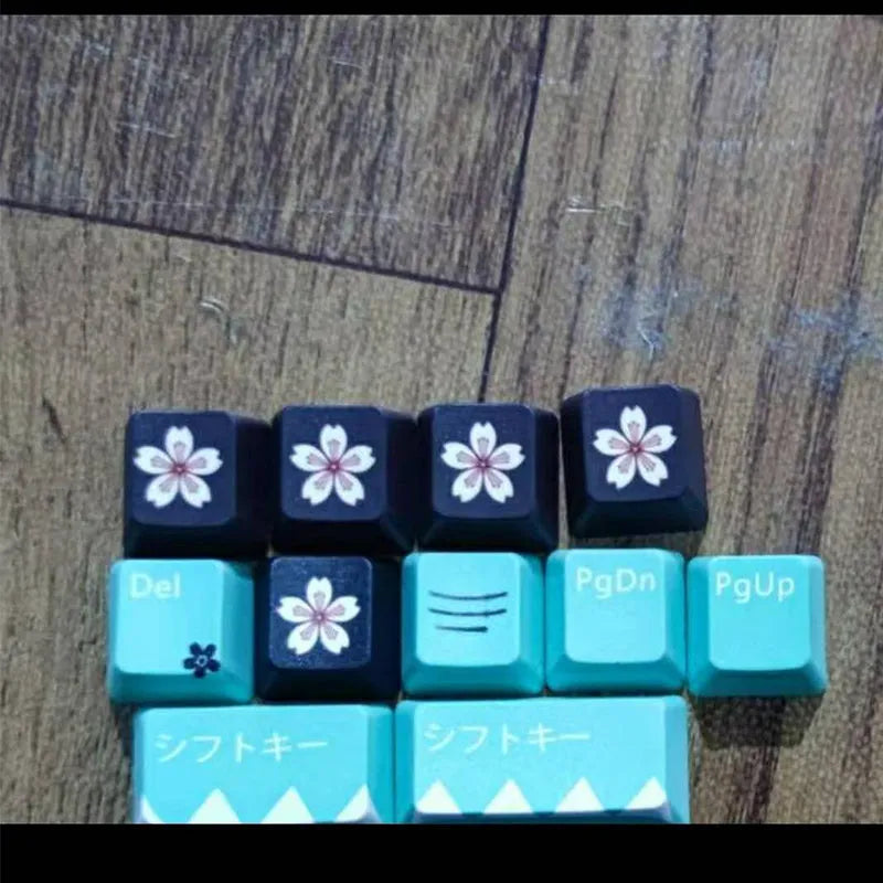 Green Cherry profile mechanical keyboard keycaps with MX stems for USB keyboards