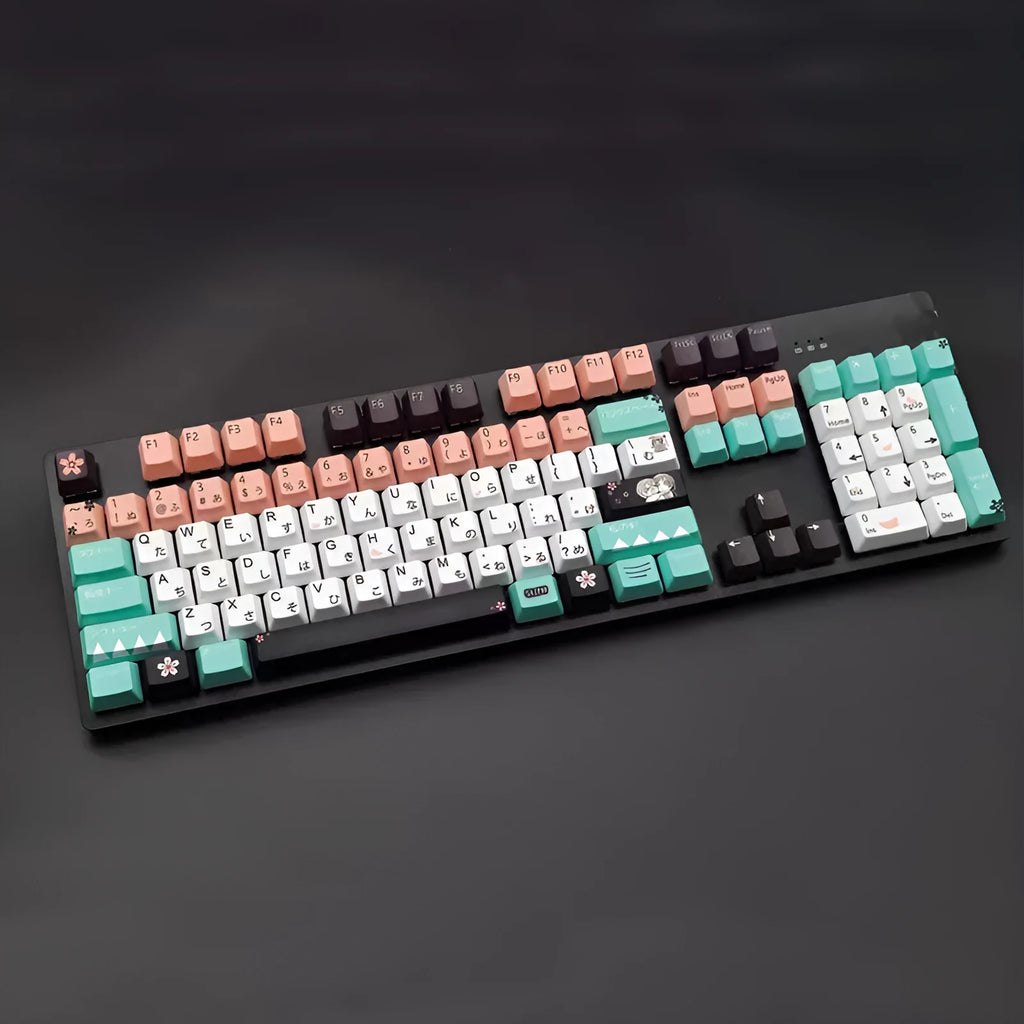 Green Cherry profile mechanical keyboard keycaps with MX stems for USB keyboards
