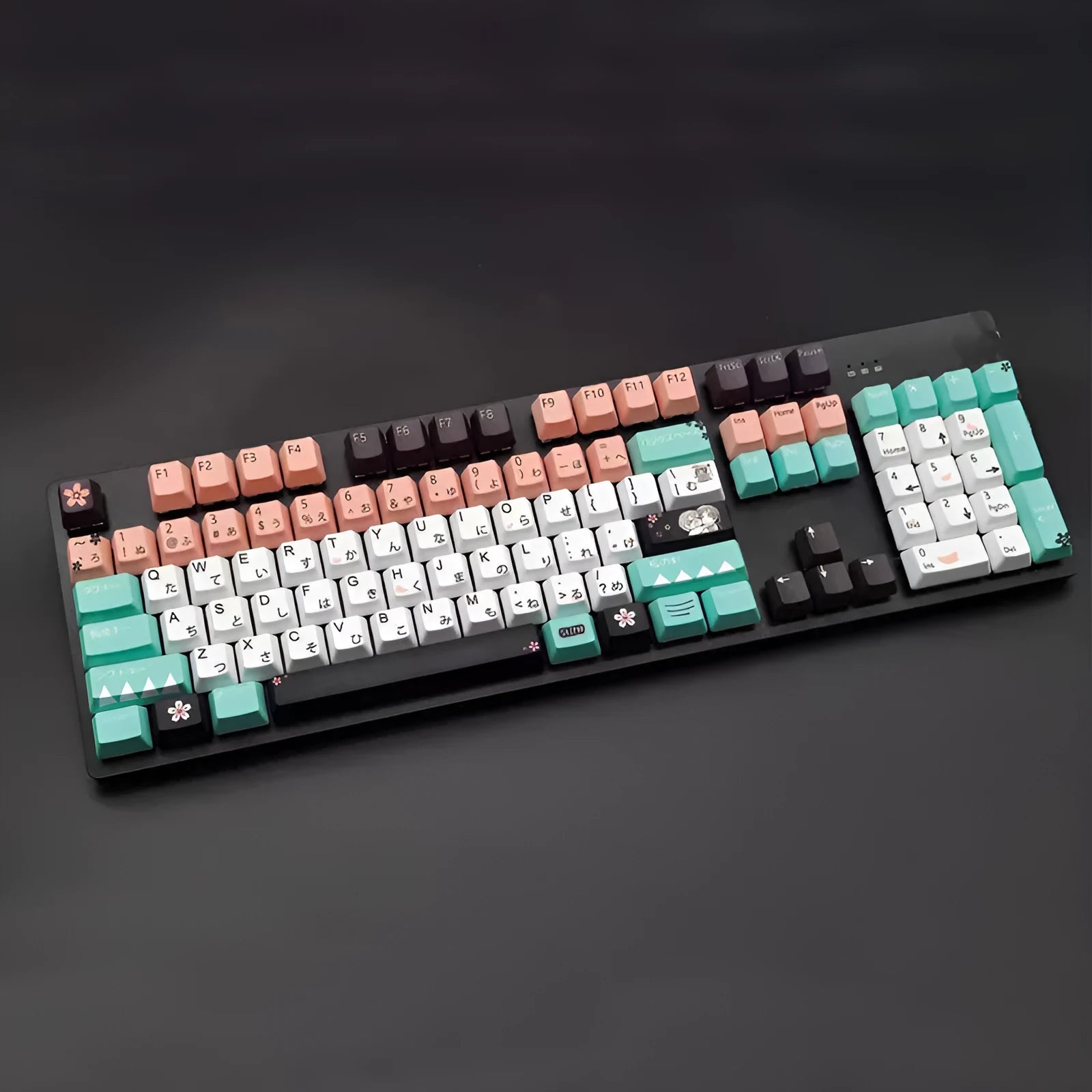 Green Cherry profile mechanical keyboard keycaps with MX stems for USB keyboards