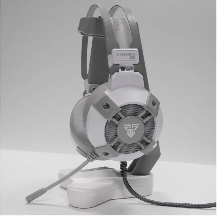 Black FANTECH HG11 USB gaming headset with RGB lighting on ear cups