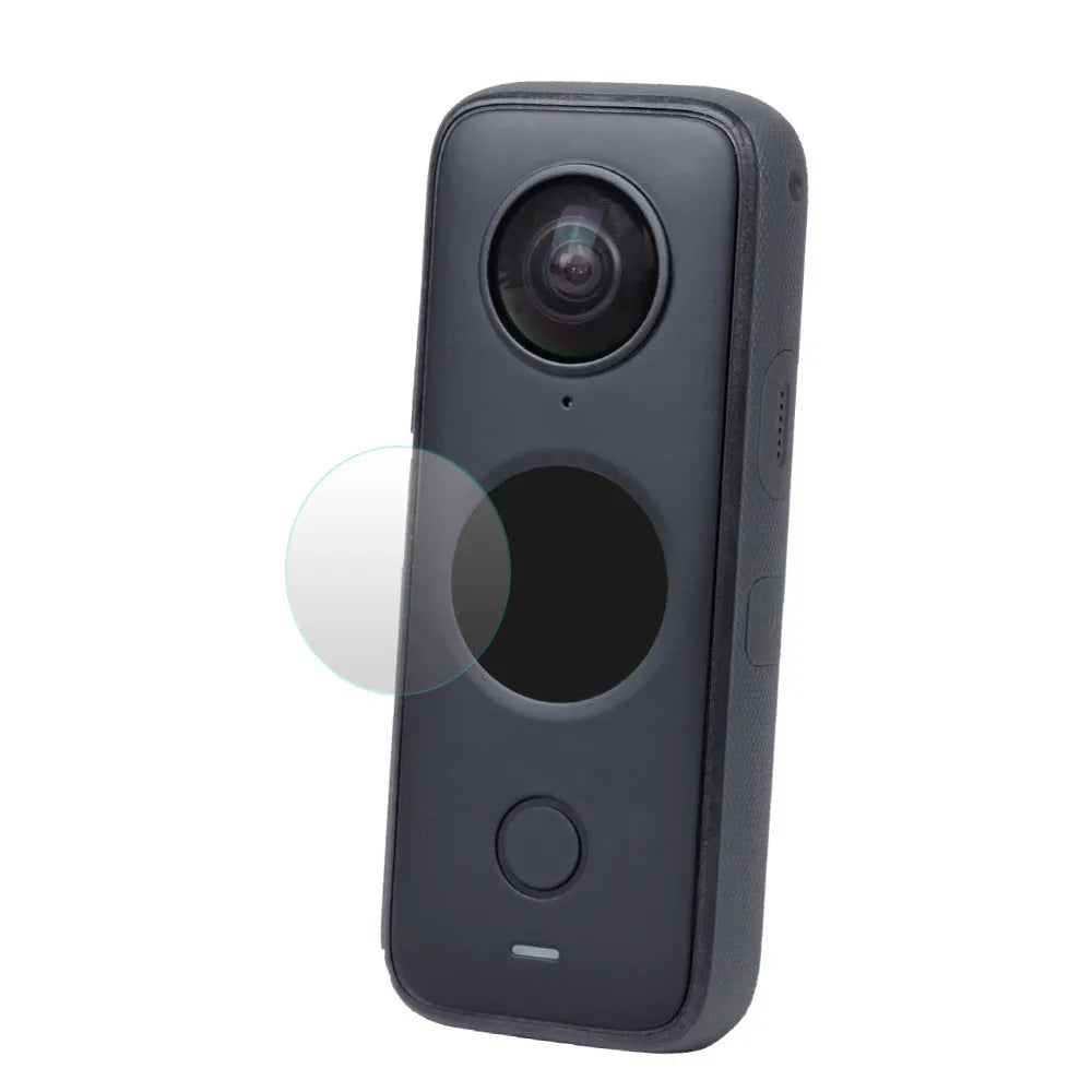 Black tempered glass screen protector for Insta360 ONE X2 action camera with 97mm x 64mm dimensions