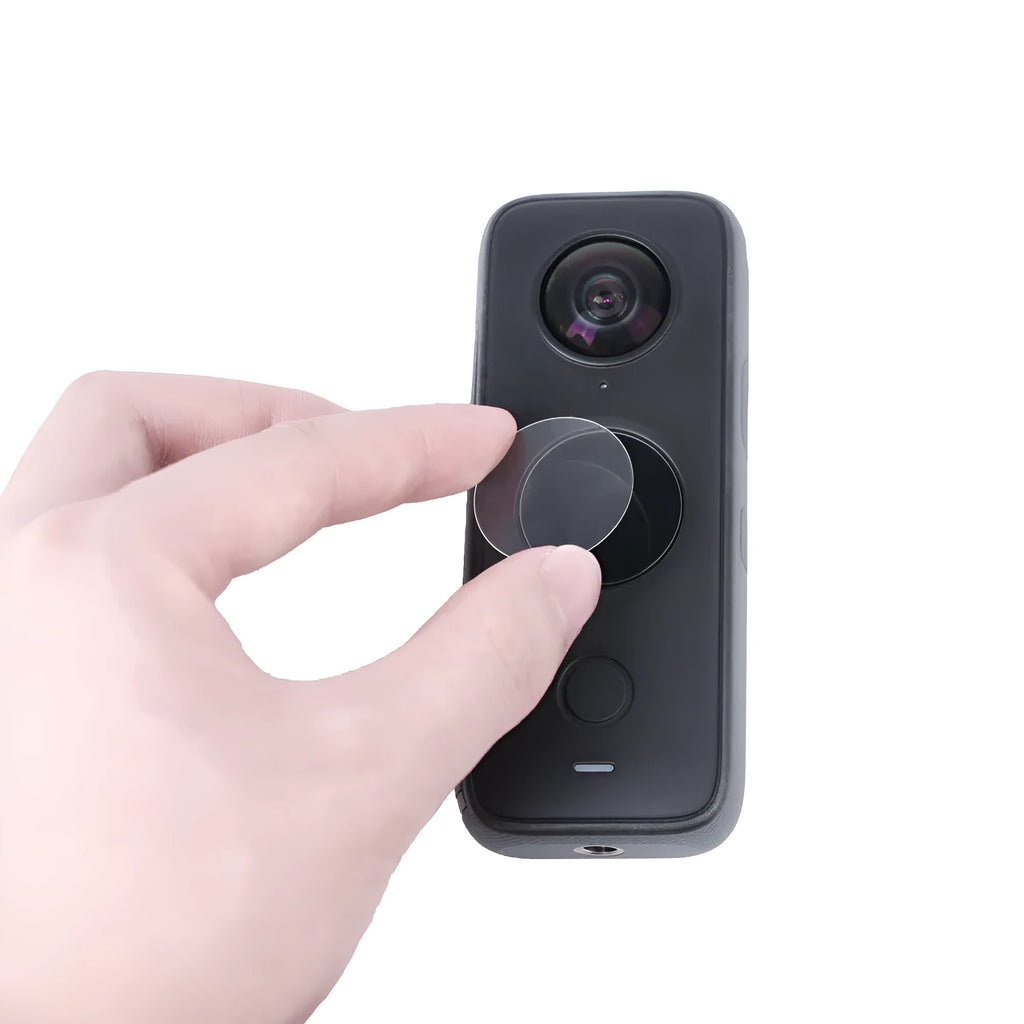 Black tempered glass screen protector for Insta360 ONE X2 action camera with 97mm x 64mm dimensions