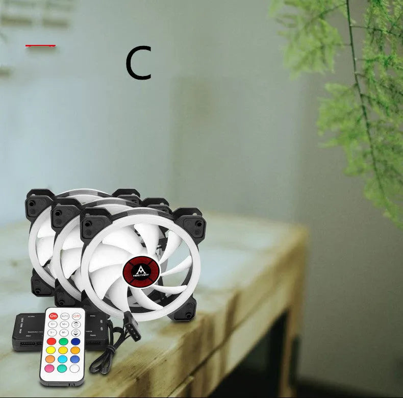 Camouflage-themed 12cm PC cooling fan with RGB LEDs on fan blades and frame.
