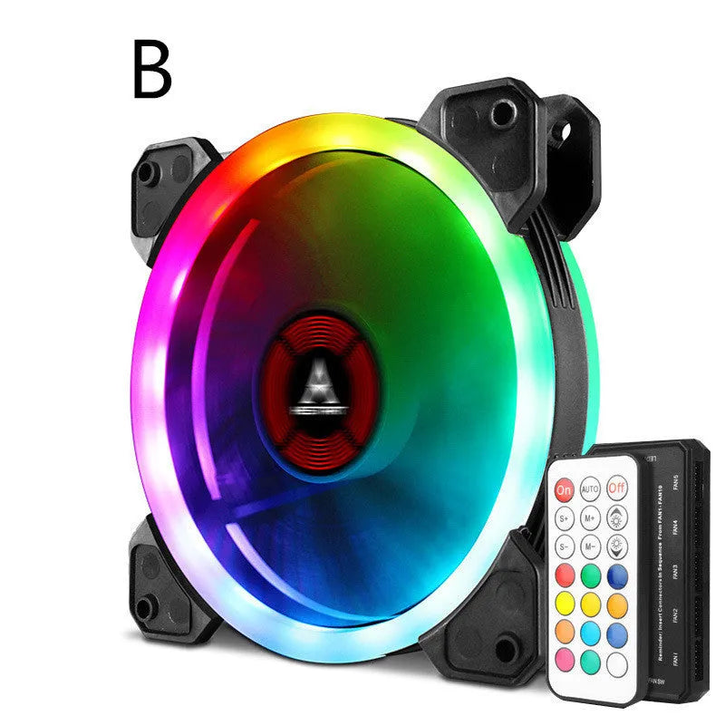 Camouflage-themed 12cm PC cooling fan with RGB LEDs on fan blades and frame.
