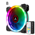 Camouflage-themed 12cm PC cooling fan with RGB LEDs on fan blades and frame.