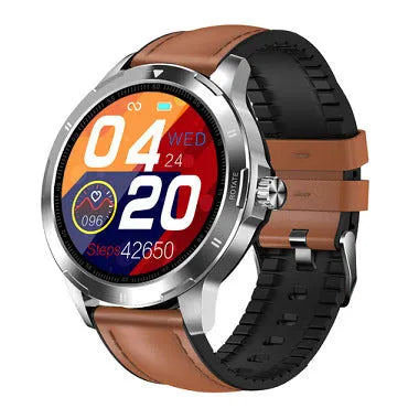 Waterproof sports smart bracelet with 1.28-inch circular screen on silicone wristband