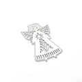 White carbon steel angel figure knife mould for paper embossing, 8cm by 6cm.
