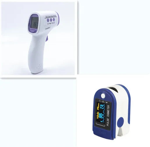 White digital thermometer with LCD display for non-contact temperature measurement