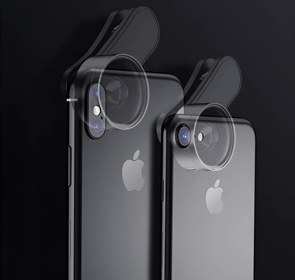 Universal smartphone camera attachment with LED fill light and wide angle, macro, and fish eye lenses