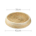 Straw and corn husk cat bed with 35cm caliber, wok-style felt house shape for indoor cats