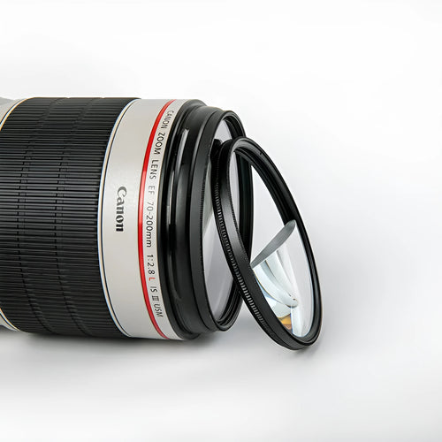 77mm half moon mirror split focus SLR camera filter with rotatable ring for creative photography effects