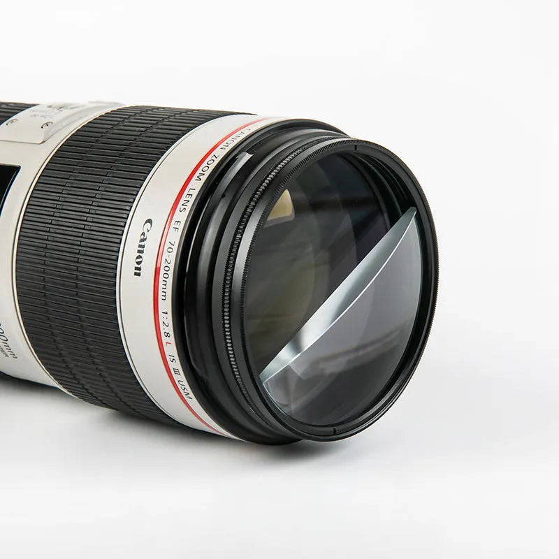 77mm half moon mirror split focus SLR camera filter with rotatable ring for creative photography effects