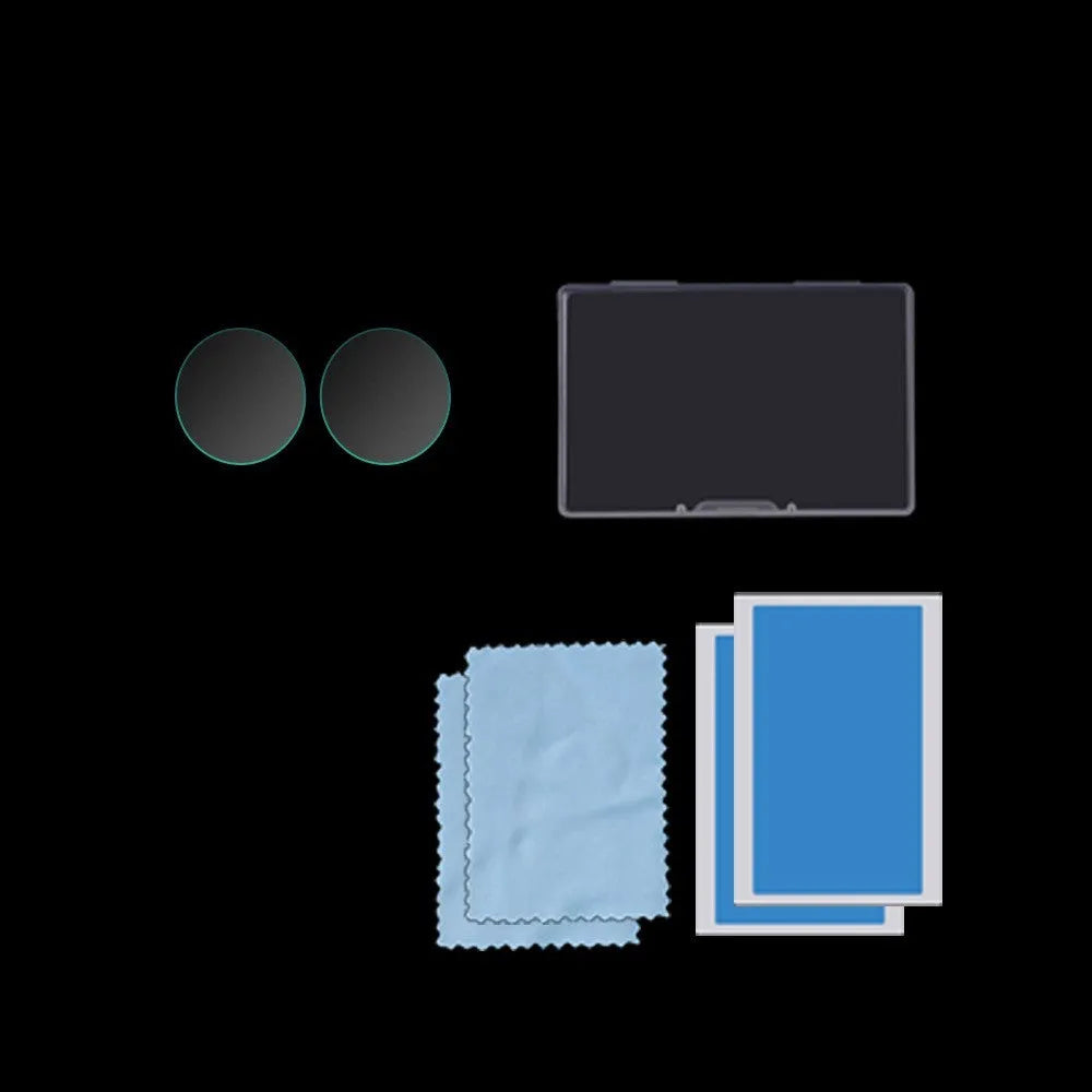 Black tempered glass screen protector for Insta360 ONE X2 action camera with 97mm x 64mm dimensions