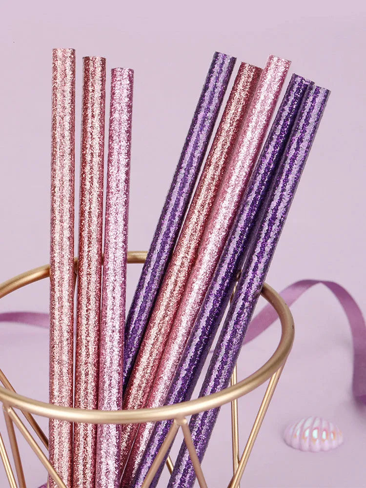 Mixed colour HB pencil pack with purple glitter and pale pink pencils in display box