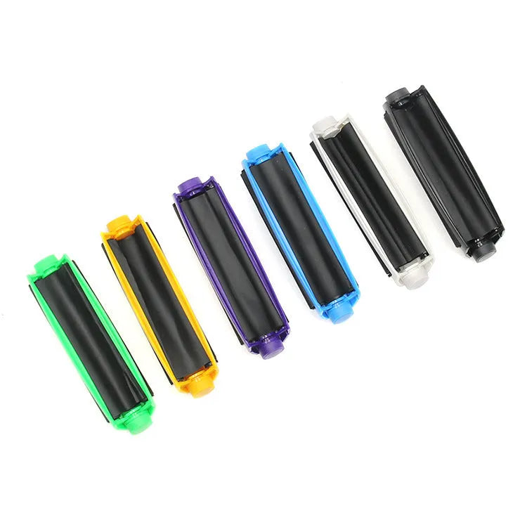 Plastic manual cigarette maker for shredded tobacco in six colour choices showing 110mm cone.