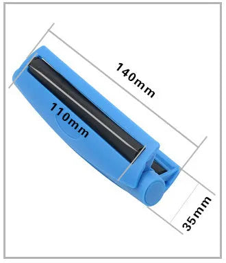 Plastic manual cigarette maker for shredded tobacco in six colour choices showing 110mm cone.