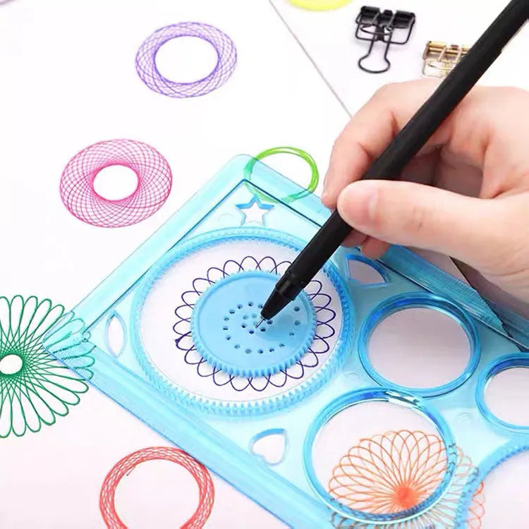 Hollow wreath template set plastic drawing stationery ruler set with assorted colour templates