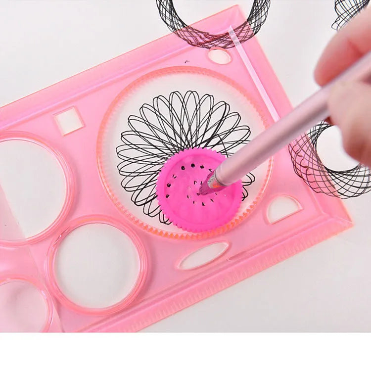Hollow wreath template set plastic drawing stationery ruler set with assorted colour templates