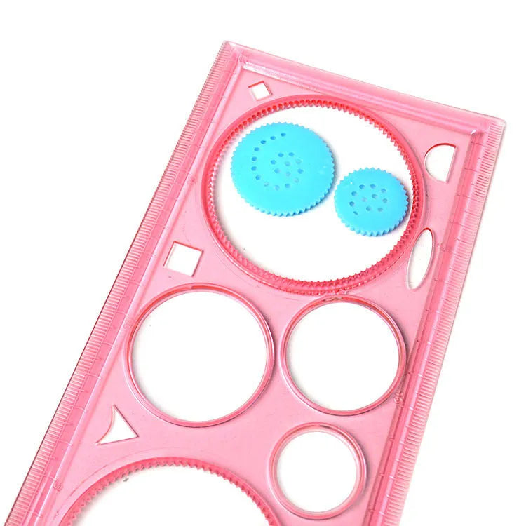 Hollow wreath template set plastic drawing stationery ruler set with assorted colour templates