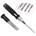Black four-in-one hexagon socket screwdriver set with 1.5mm, 2.0mm, 2.5mm, 3.0mm sizes for aeromodelling