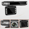 Black vehicle-mounted radar early warning speedometer car camera with 140° angle, 2 million pixel, front windshield suction mount, 122*78*29mm