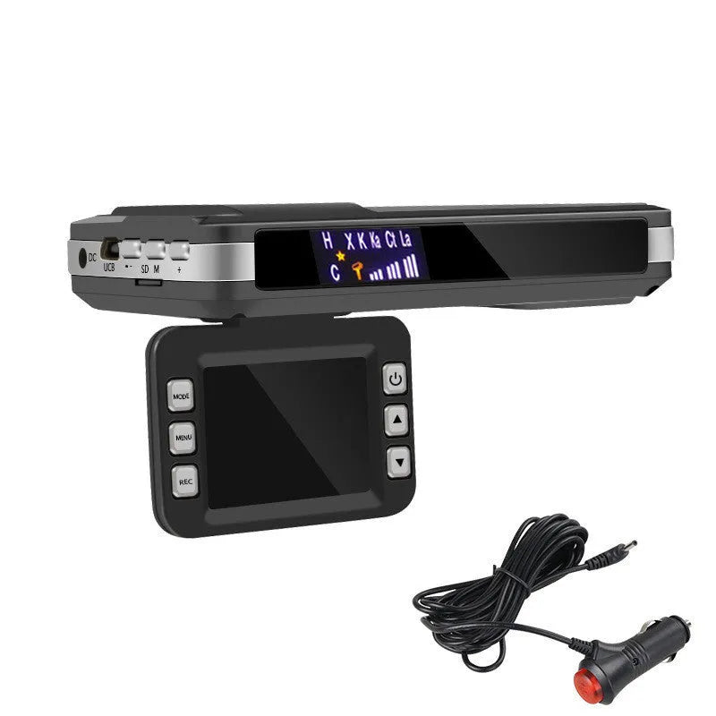 Black vehicle-mounted radar early warning speedometer car camera with 140° angle, 2 million pixel, front windshield suction mount, 122*78*29mm
