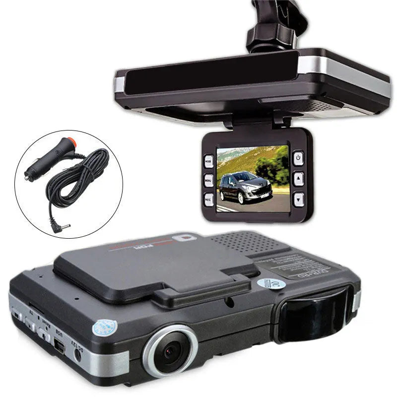Black vehicle-mounted radar early warning speedometer car camera with 140° angle, 2 million pixel, front windshield suction mount, 122*78*29mm