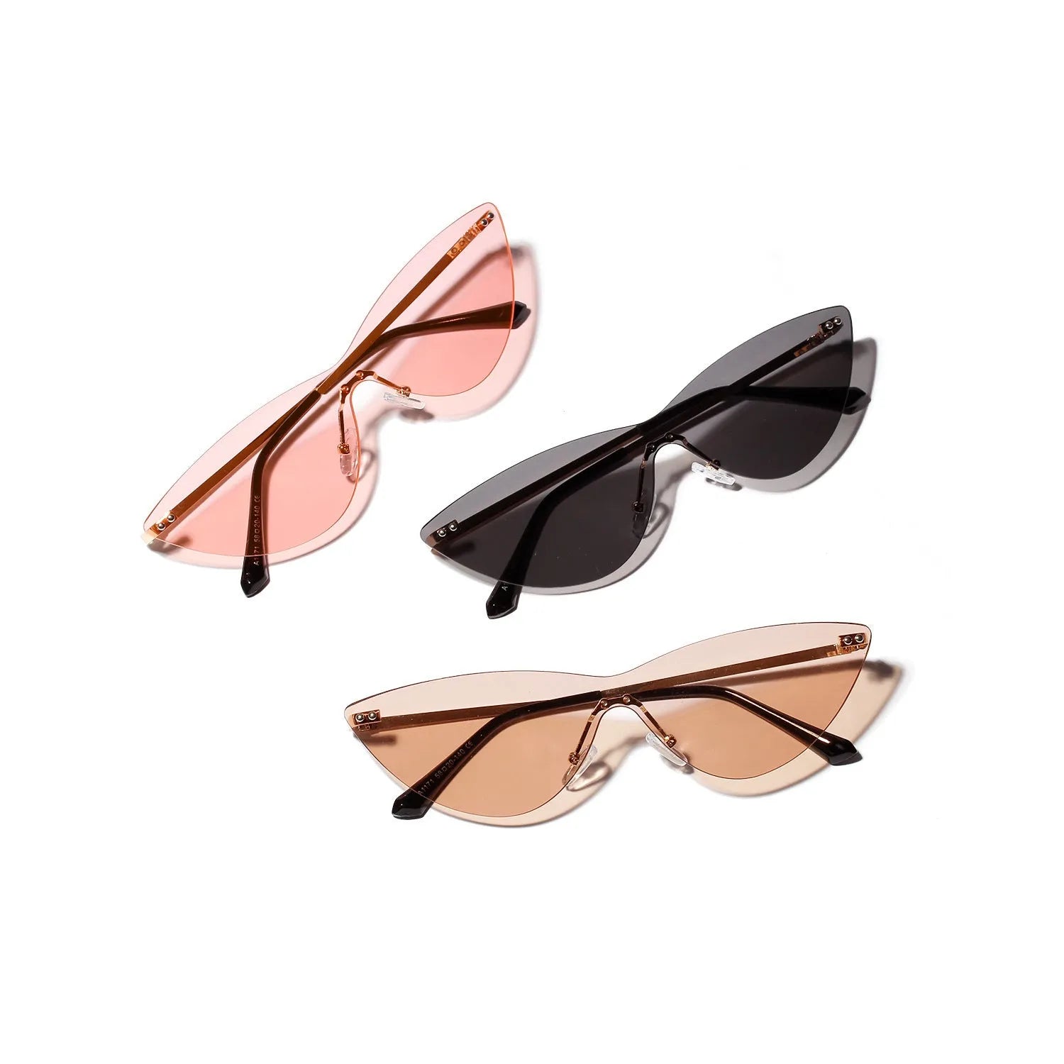 Brown vintage-style metal frame sunglasses with polycarbonate lenses
