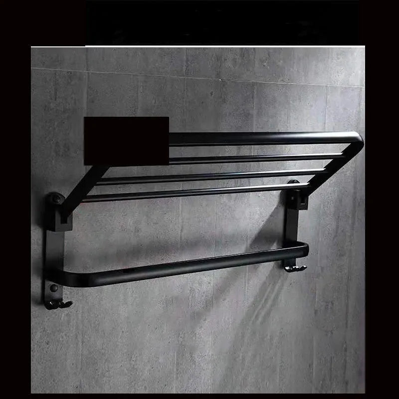 Aluminium bathroom folding shelf with double layers and perforated surface design
