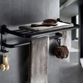 Aluminium bathroom folding shelf with double layers and perforated surface design