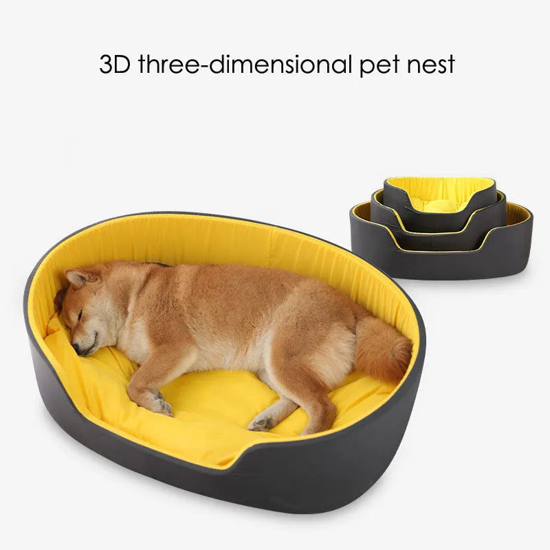Washable cloth pet kennel for cats and dogs in black and green colours