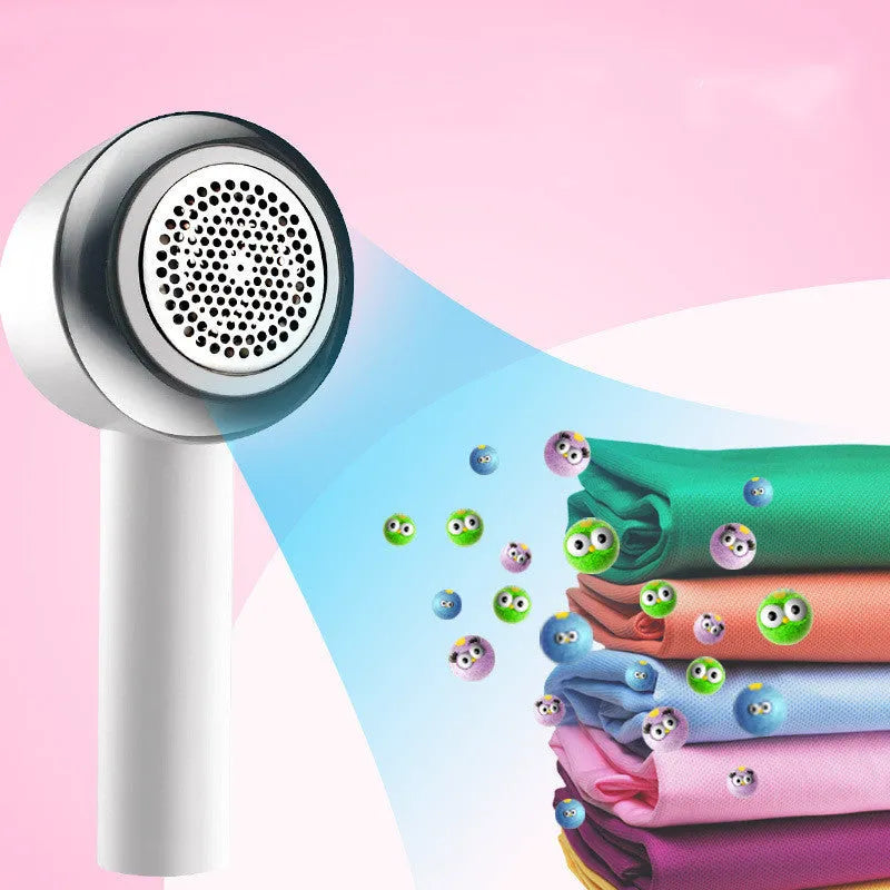 White rechargeable handheld clothes shaver and beater for jumpers
