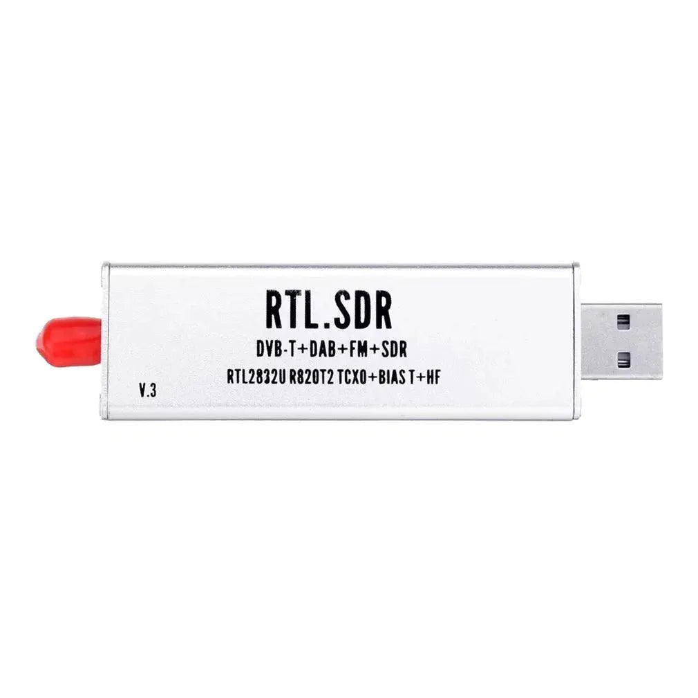 A300U black metal SDR receiver with golden SMA connector for aviation and broadcast monitoring