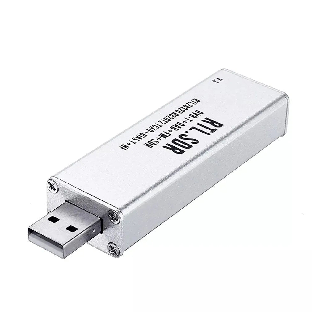 A300U black metal SDR receiver with golden SMA connector for aviation and broadcast monitoring