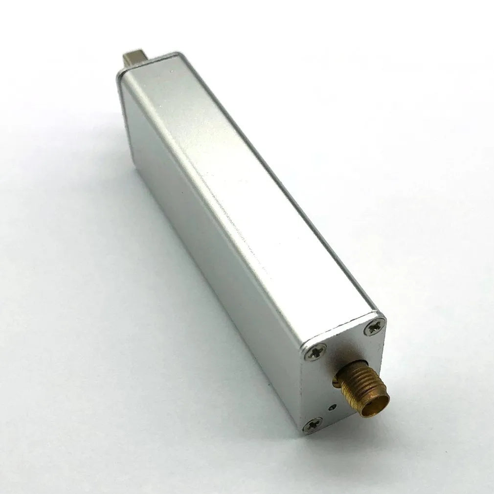 A300U black metal SDR receiver with golden SMA connector for aviation and broadcast monitoring