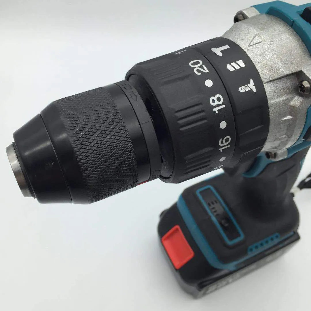 21V cordless multifunction impact drill and electric screwdriver tool with lithium battery and 13mm chuck