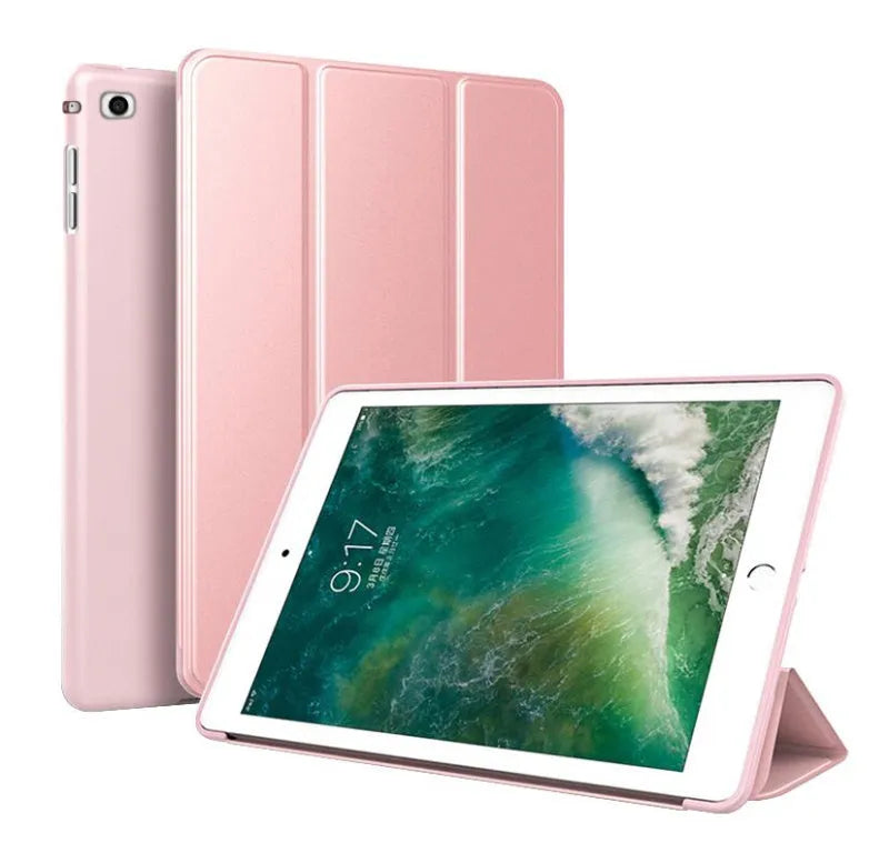 iPad Air 2 protective silicone case with built-in stand in clamshell design showing multiple colour options