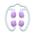 Purple annular leg massage roller made of silicone for muscle recovery