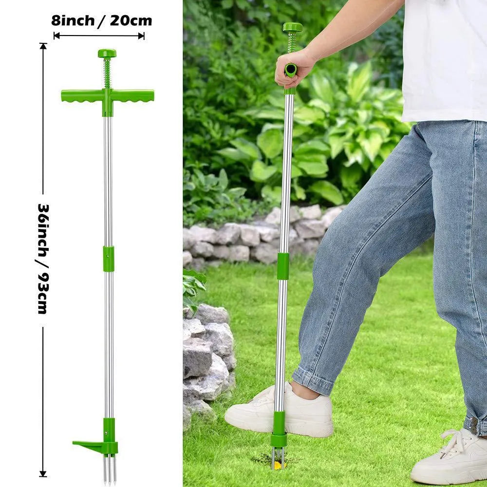 Aluminium tube manual garden weeding tool with plastic components for weed removal