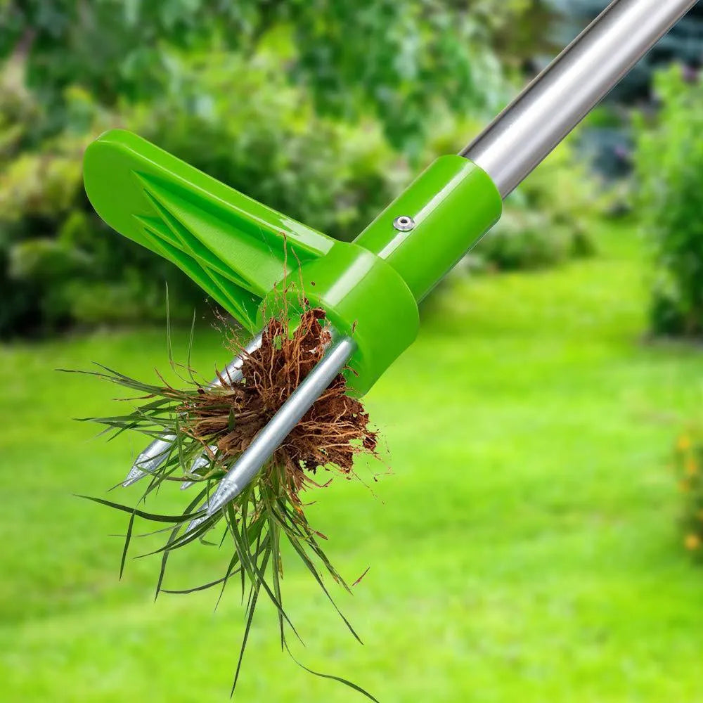 Aluminium tube manual garden weeding tool with plastic components for weed removal