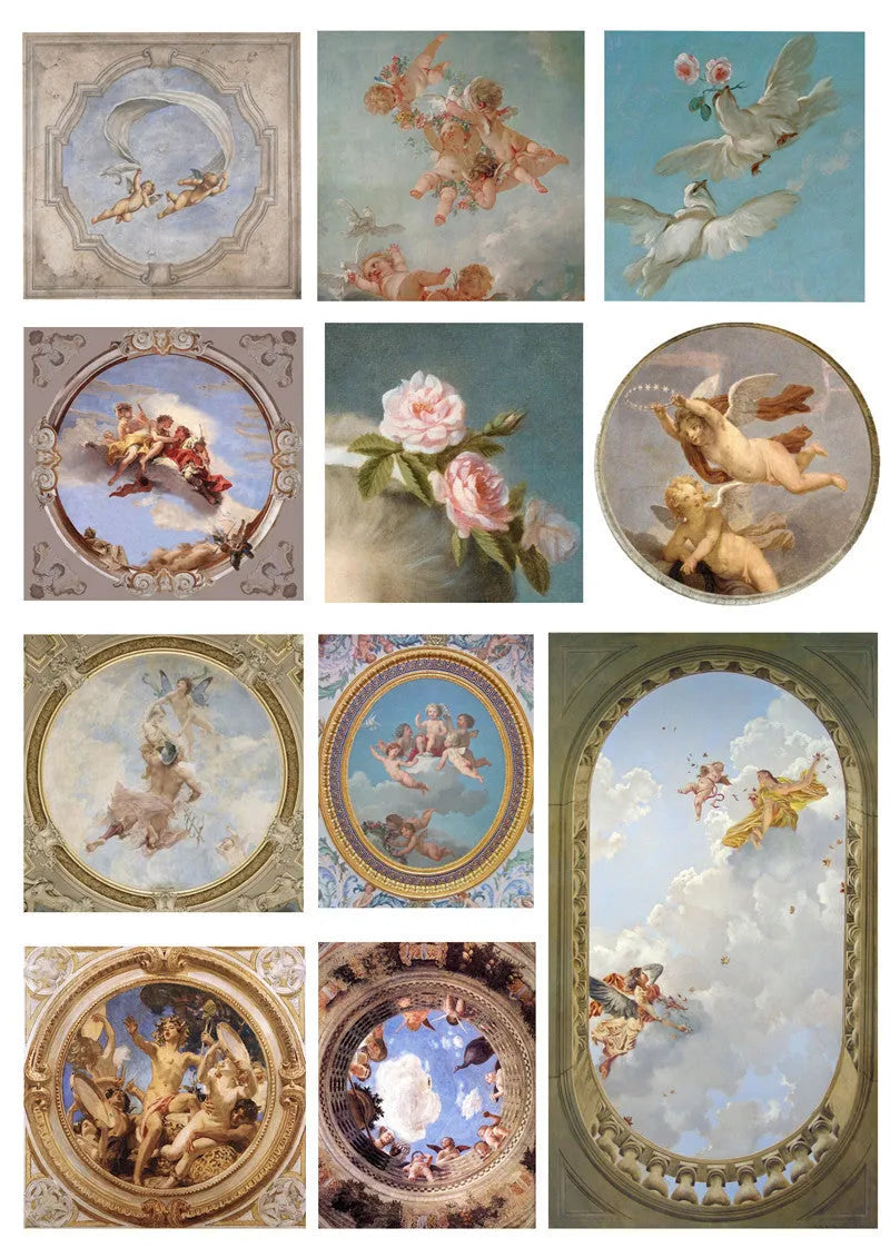 European angel mural character sticker kit with eleven 4-9cm pieces in photo colour