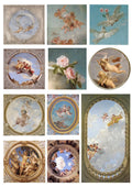 European angel mural character sticker kit with eleven 4-9cm pieces in photo colour