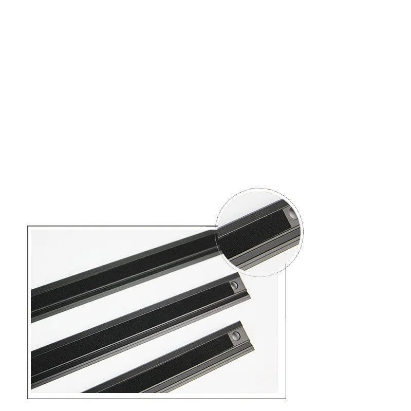 Black aluminum alloy cutting ruler with 12.5mm protection board and non-slip pad for DIY leathercraft