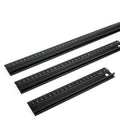 Black aluminum alloy cutting ruler with 12.5mm protection board and non-slip pad for DIY leathercraft