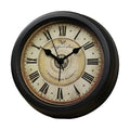 Round 6 inch retro European style desk clock with silent alarm on wooden surface